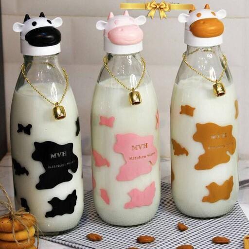 بطری شیر طرح گاو در  چند رنگ