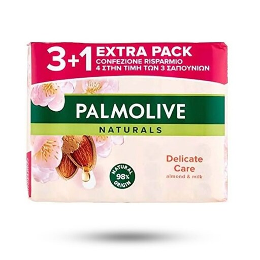 صابون پالمولیو Palmolive حاوی عصاره بادام و شیر بسته 4 عددی