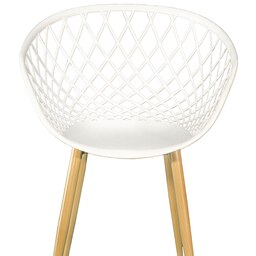 صندلی پلاستیکی بامبو سفید پایه  چوب( بلژیکی )بنیزان ( ارسال باربری - پس کرایه ) 