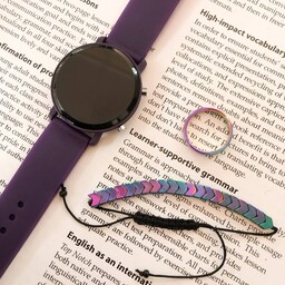 ساعت دخترانه ال ای دی به همراه ست دستبند و حلقه هولوگرام 