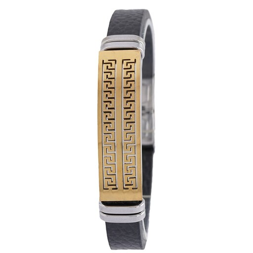 دستبند چرمی مردانه مدل 1440 دارای جعبه کادویی و لوگو استیل