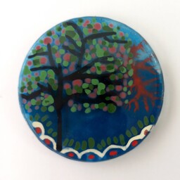 مگنت دستساز شیشه ای طرح درخت بهاری آمینا از مجموعه چهار فصل