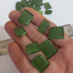 کاشی شیشه ای رنگ سبز مخصوص هنر موزاییک بسته پنج عددی