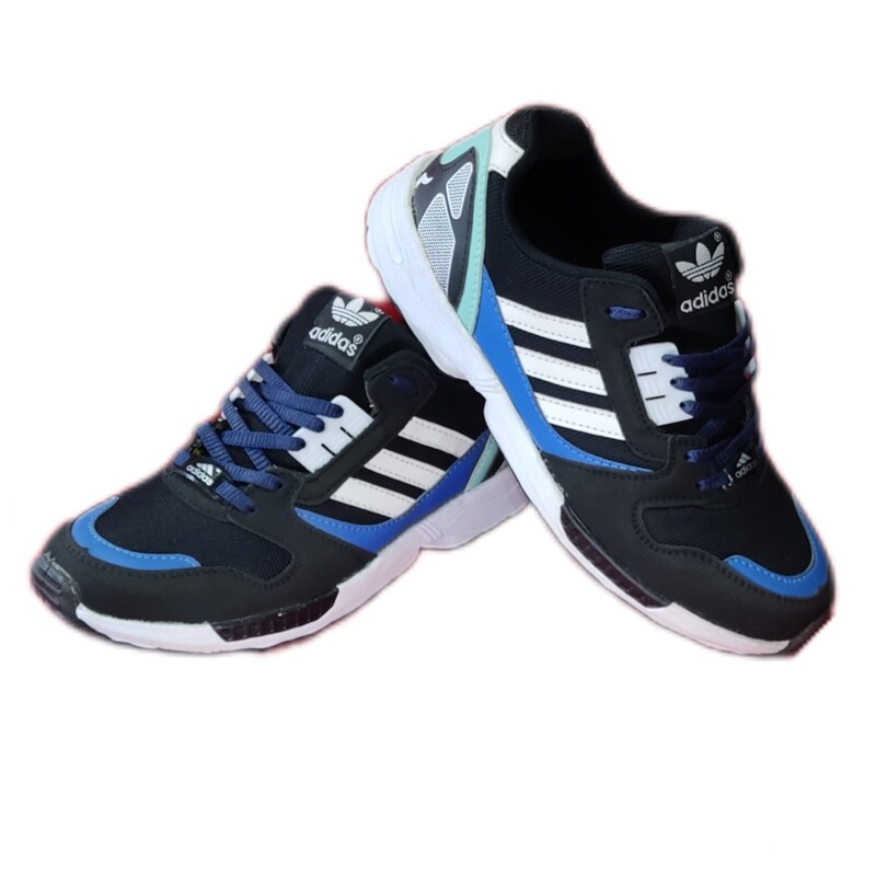 کفش راحتی مردانه پسرانه 40تا43 طرح آدیداس زدیکس ورزشی و پیاده روی زیره بسیار نرم و فوق العاده سبک رنگ مشکی آبی