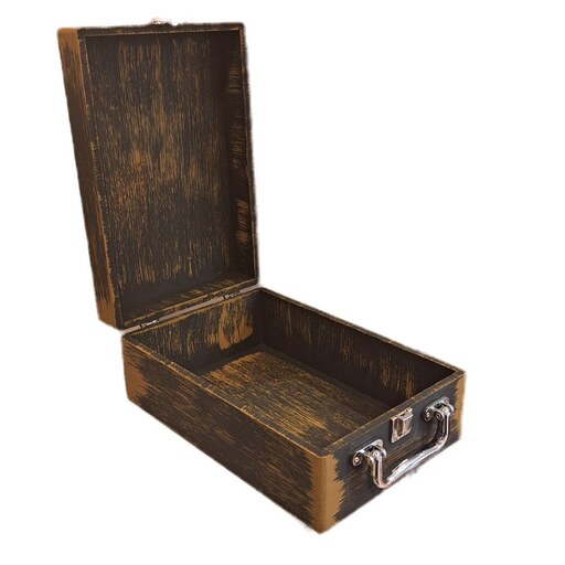جعبه هدیه مدل چمدان چوبی طرح نگاره