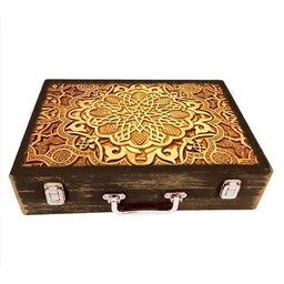 جعبه چوبی مدل چمدان بزرگ طرح سنتی