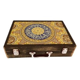 جعبه چوبی مدل چمدان بزرگ طرح خطاطی قرآنی