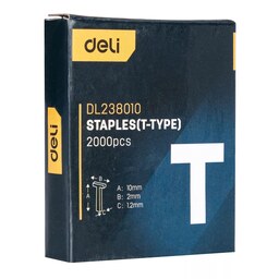 سوزن منگنه DELI مدل (T-TYPE) ( بسته 2000 عددی) کد DL238010