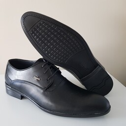 کفش رسمی مردانه  چرم طبیعی مدل دنیز رنگ مشکی سایز 41