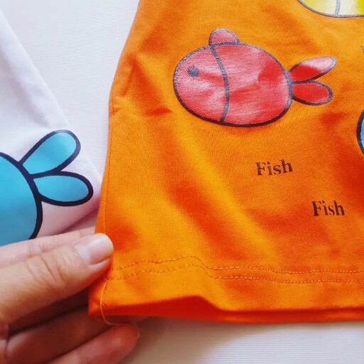تیشرت نوزادی اسپرت مدل ماهی مناسب 6 ماه تا 2 و نیم سال  