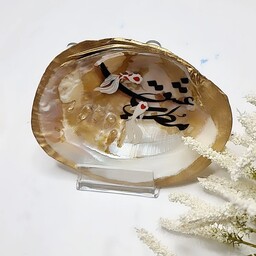 ماهی نقاشی شده در صدف کادویی هدیه صدف طبیعی ماهی سه بعدی