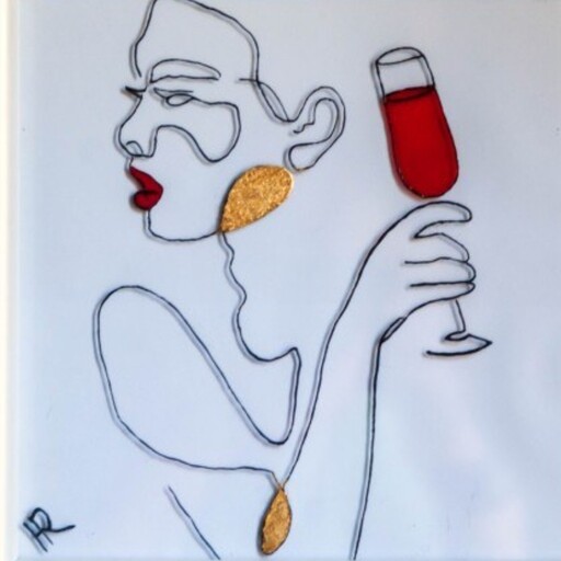 نقاشی مینیمال روی شیشه رنگ ویترای(سایز آچار) 