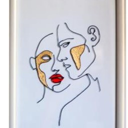 نقاشی مینیمال روی شیشه رنگ ویترای سایز اچار