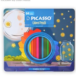 مداد رنگی 24 رنگ پیکاسو (Picasso) جعبه فلزی