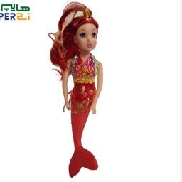 عروسک باربی پری دریایی رنگ قرمز

