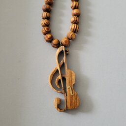 گردنبند ویالن و نت موسیقی چوبی دستساز چوبی گالری  