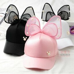 کلاه نقابدار دخترانه وارداتی کیفیت تضمینی مناسب حدود سنی 2 تا 6 سال رنگبندی جذاب و خوشگل 