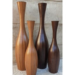 گلدان کنارسالنی چوبی فندوقی (دو تای )120و90سانت