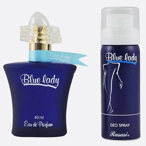 ادکلن بلولیدی ست اسپری و ادو پرفیوم رصاصی مدل Blue Lady زنانه حجم 40 میلی لیتر