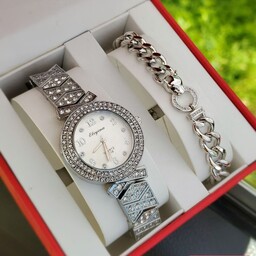 ست ساعت زنانه با دستبند شیک و زیبا 