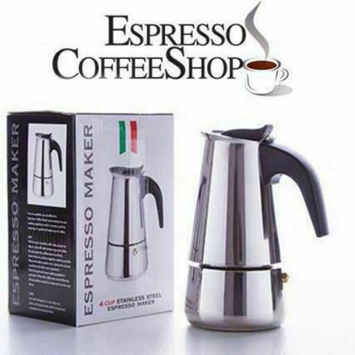 قهوه جوش 4 کاپ استیل ( موکاپات - اسپرسوساز )