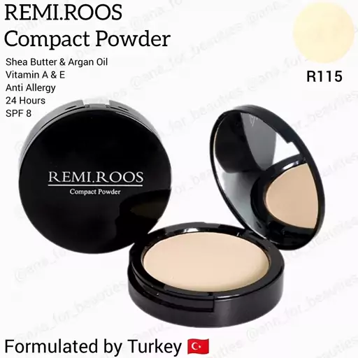 پنکک گیاهی دوکاره رمی رز رنگ روشن R115
Remi.roos Compact Powder