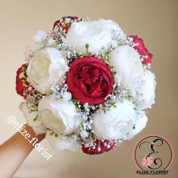 دسته گل عروس مصنوعی پئونی ، دسته گل مصنوعی، در انواع رنگبندی