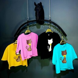 کراپ با طرح گربه در چهار رنگ با قیمت استثنایی جنس (نخی تضمینی)