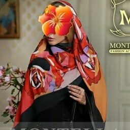 روسری نخی گل دار مونتلا طرح سنتی فوق العاده زیبا طرح سنتی فرسیما 
