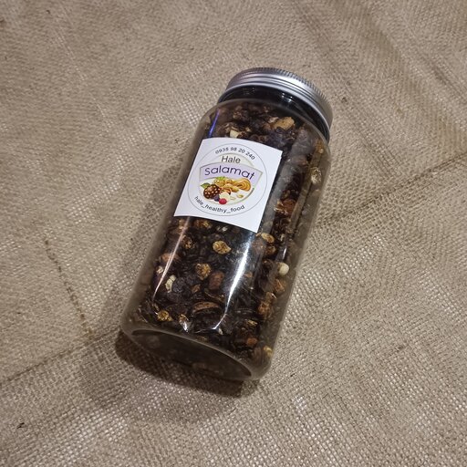 گرانولا رژیمی بدون شکر و روغن فندق شکلات تلخ بسته بندی  370 گرمی 