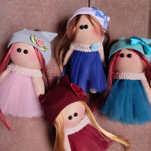 عروسک روسی آویز کلاه خرگوشی فانتزی 12 سانتی کیوت دخترانه عروسک بازی کودکانه مناسب کادو هدیه کیوت 