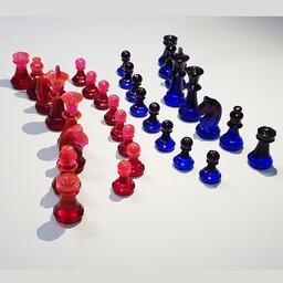 مهره شطرنج 32 عددی آبی  و قرمز طبق عکس