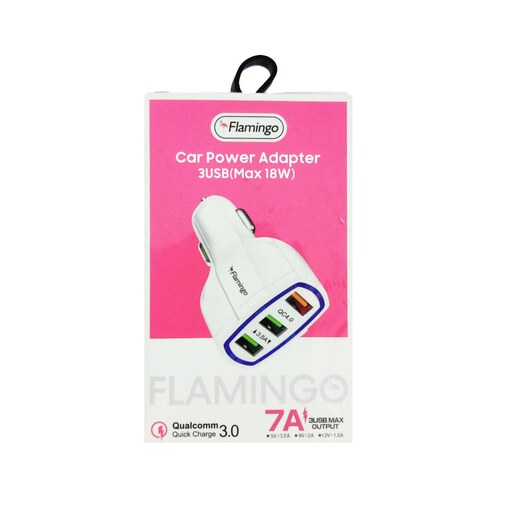 شارژر فندکی 3USB (Max 18W) برند Flamingo