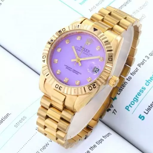 ست ساعت مچی زنانه و مردانه ضداب رولکس دیت جاست Rolex date just