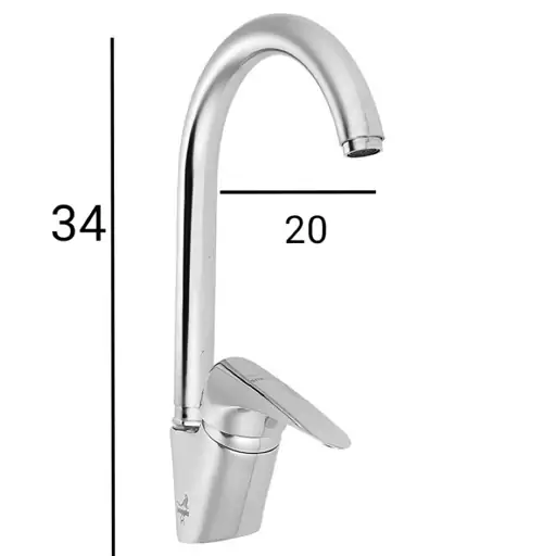 شیر آشپزخانه اسناپل مدل اسپانیایی تنه سنگین کروم براق ارسال رایگان