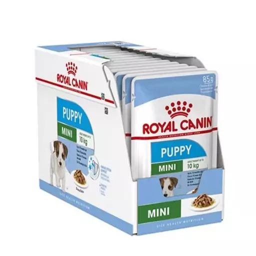 پوچ سگ رویال کنین مدل مینی پاپی Royal canin Mini Puppy وزن 85 گرم 12 عددی 