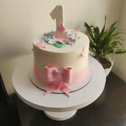 کیک تولد دخترانه با رنگ های پاستیلی و ملایم