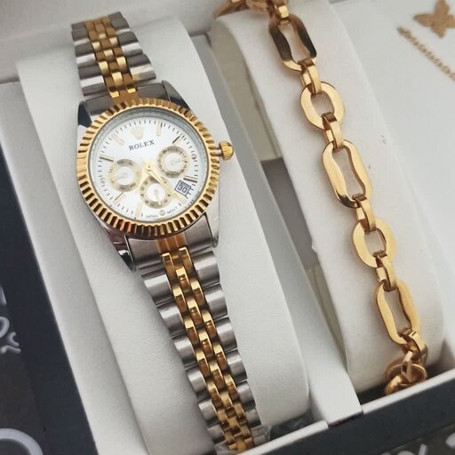 ساعت مچی زنانه رولکس دارای روزشمار همراه جعبه ROLEX 