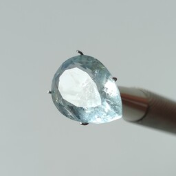 نگین سنگ آکوامارین معدنی (کریستالی و شفاف)  