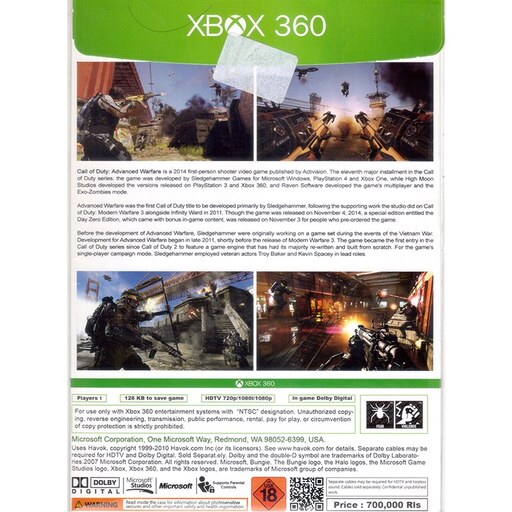 بازی ایکس باکس کال آف دیوتی ادونس وارفر Call Of Duty Advanced Warfare XBOX 360