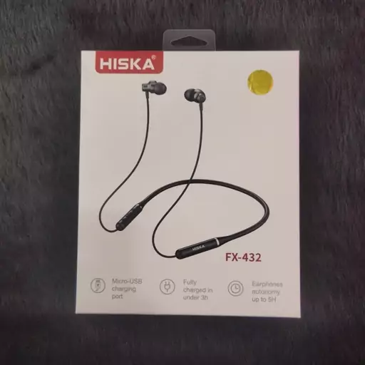 هندزفری گردنی بلوتوث HISKA FX432 رنگ مشکی