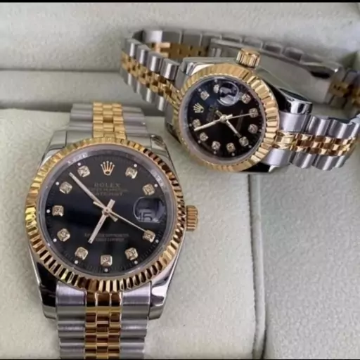 ساعت ست رولکس مردانه و زنانه Rolex صفحه مشکی