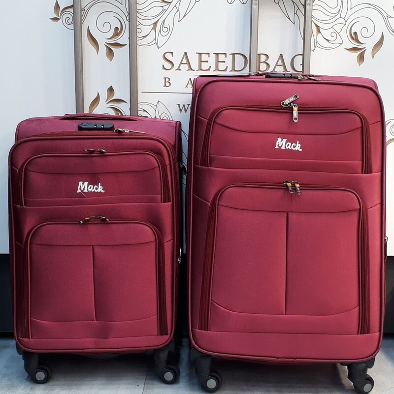 چمدان مسافرتی برند ماک (MACK) با پارچه کج را- ست 2 عددی