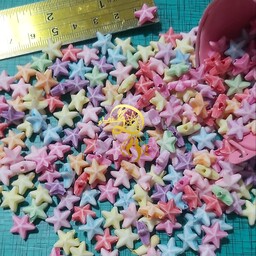 ستاره پلاستیکی رنگی رنگی سایز8میلی مترپک 20عددی مخلوط