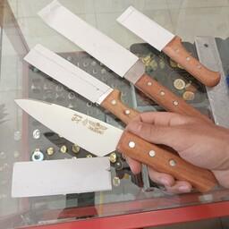 چاقو راسته دسته چوبی شماره 1 فولاد استیل حیدری 