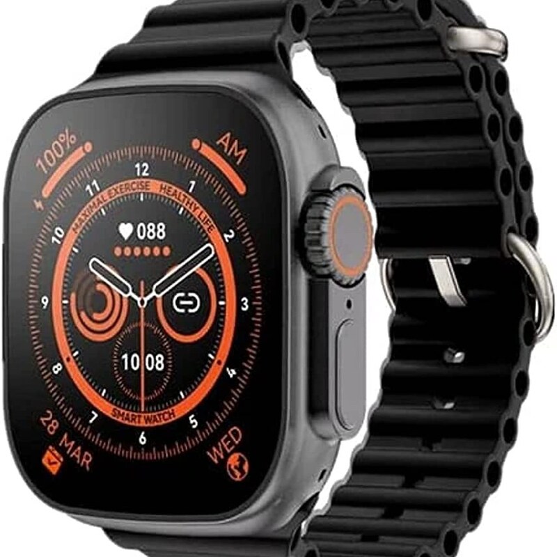 ساعت هوشمند مدل الترا T800 اصلی با شارژ وایرلس مشکی 
