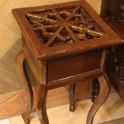 میز تلفن چوبی سنتی فندوقی