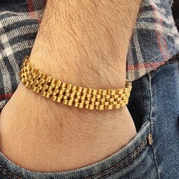 دستبند رولکس طلایی سایز12میل