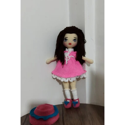 دختر رز  عروسک بافتنی با قلاب 