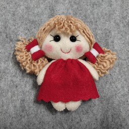 عروسک دختر مو کاموایی نمدی 